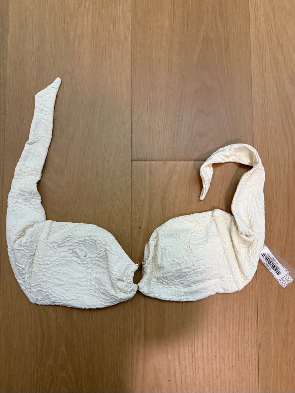 DEVON WINDSOR Cream Textured Bikini Top